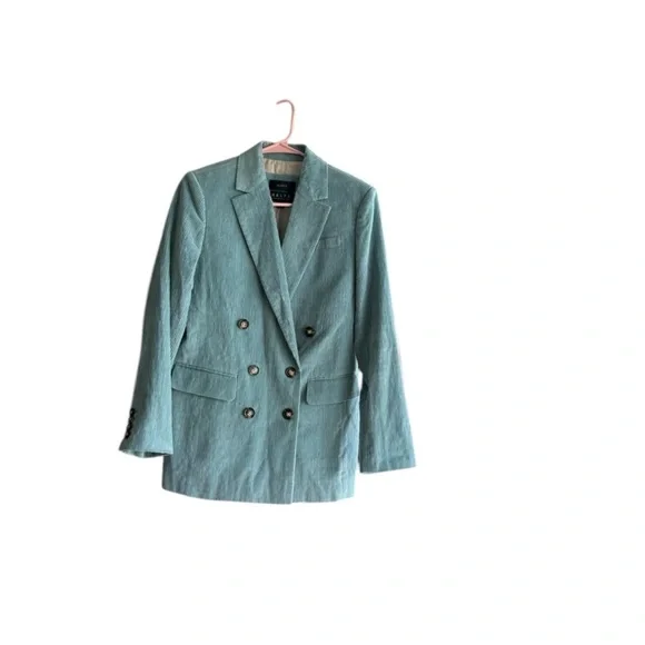 J.Crew Nalya double-breasted blazer in a light blue corduroy fabric Size 4 - Picture 7 of 14